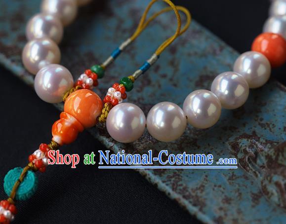 Chinese Ancient Imperial Consort Jewelry Accessories Traditional Qing Dynasty Pearls Brooch