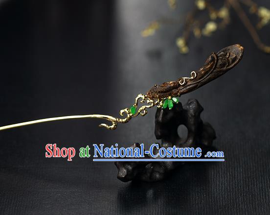 China Handmade Eaglewood Hairpin Traditional Cheongsam Mangnolia Hair Stick