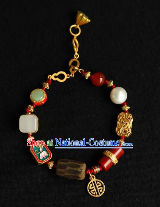 Chinese Traditional Eaglewood Bracelet Accessories Handmade Agate Bangle Accessories