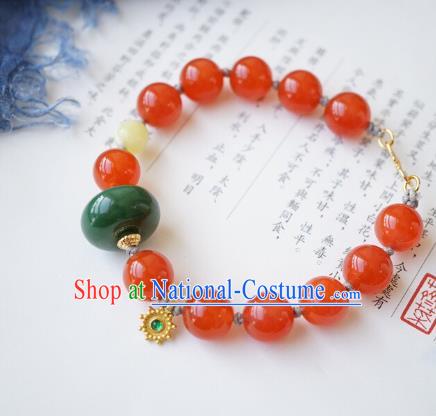 Chinese Traditional Wristlet Accessories Handmade Agate Beads Bracelet