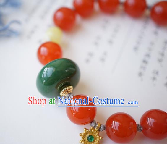 Chinese Traditional Wristlet Accessories Handmade Agate Beads Bracelet