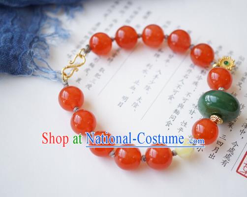 Chinese Traditional Wristlet Accessories Handmade Agate Beads Bracelet