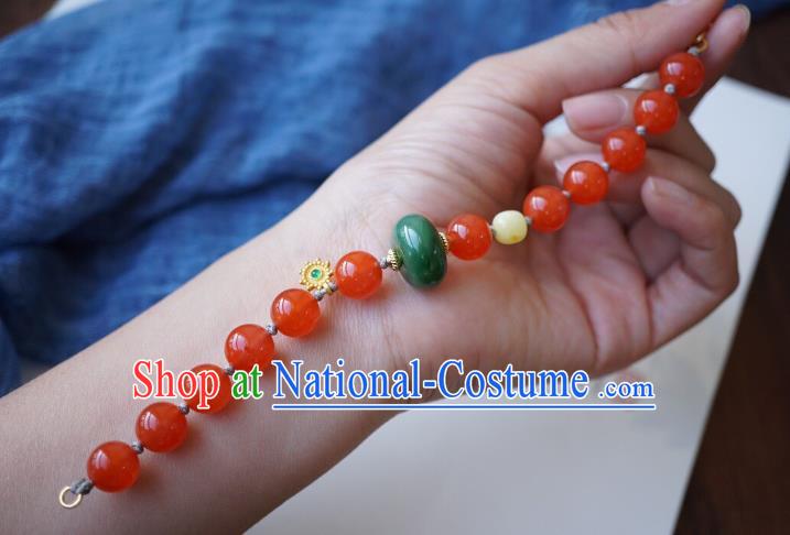 Chinese Traditional Wristlet Accessories Handmade Agate Beads Bracelet