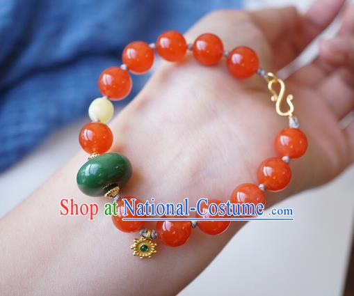 Chinese Traditional Wristlet Accessories Handmade Agate Beads Bracelet