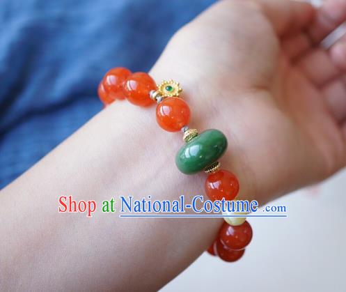 Chinese Traditional Wristlet Accessories Handmade Agate Beads Bracelet