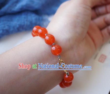 Chinese Traditional Wristlet Accessories Handmade Agate Beads Bracelet