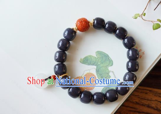 Chinese Traditional Jadeite Wristlet Accessories Handmade Purple Jade Bracelet