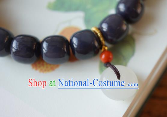 Chinese Traditional Jadeite Wristlet Accessories Handmade Purple Jade Bracelet