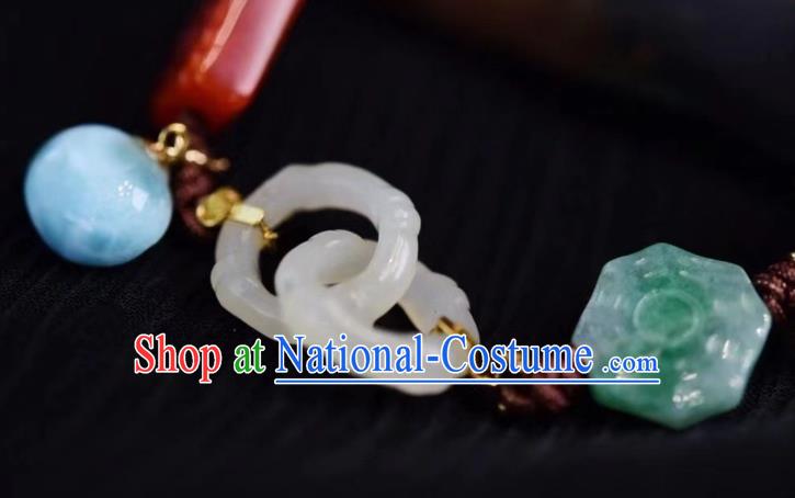 Chinese Traditional Agate Carving Wristlet Accessories National Cheongsam Wedding Bracelet