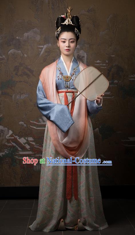 China Traditional Song Dynasty Royal Princess Historical Costumes Ancient Court Beauty Hanfu Dress Clothing