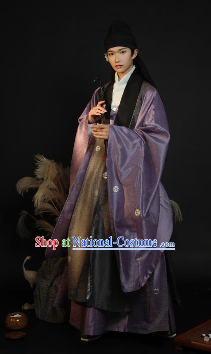 China Ancient Noble Childe Hanfu Clothing Traditional Ming Dynasty Male Historical Costume Full Set