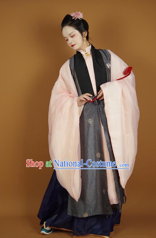 China Ancient Imperial Countess Hanfu Dress Clothing Traditional Ming Dynasty Noble Mistress Historical Costume for Women