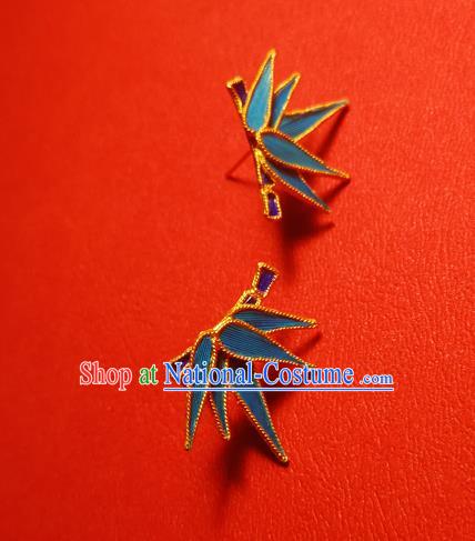 Chinese Traditional Cheongsam Earrings Jewelry National Bamboo Leaf Ear Accessories