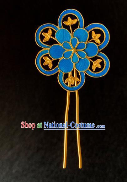 China Traditional Hair Accessories Flower Hair Stick Handmade Qing Dynasty Court Lady Hairpin