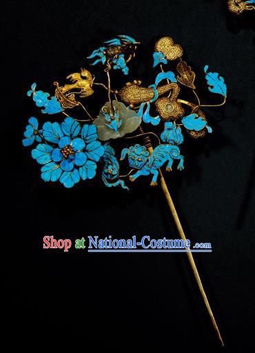 China Ancient Qing Dynasty Empress Hair Stick Traditional Handmade Hairpin Palace Lady Hair Accessories