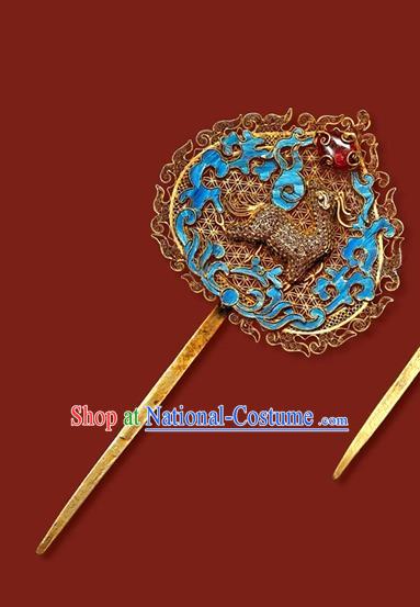 China Traditional Ancient Qing Dynasty Imperial Consort Hair Stick Handmade Gems Hairpin