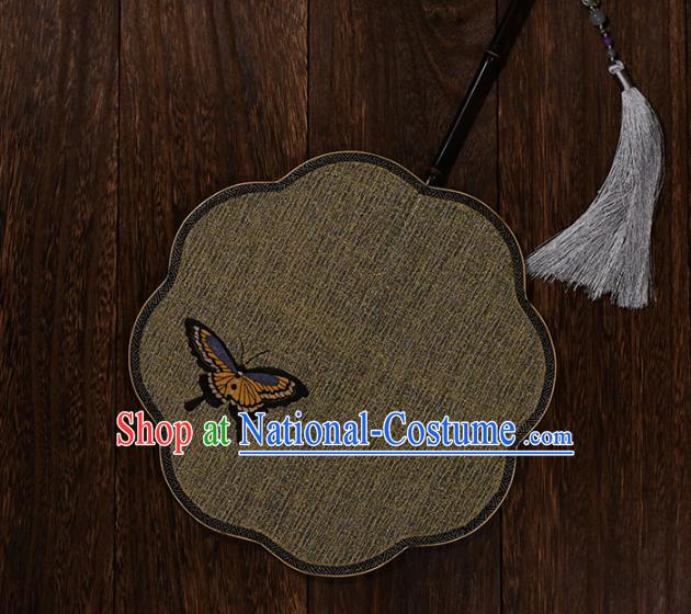 Handmade Chinese Silk Fan Traditional Hanfu Fan Ancient Song Dynasty Princess Butterfly Palace Fan