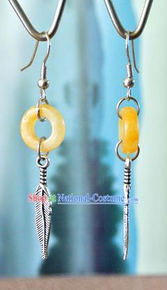 Chinese Ming Dynasty Female Swordsman Ear Accessories Ancient Dance Lady Yao Ji Ceregat Earrings