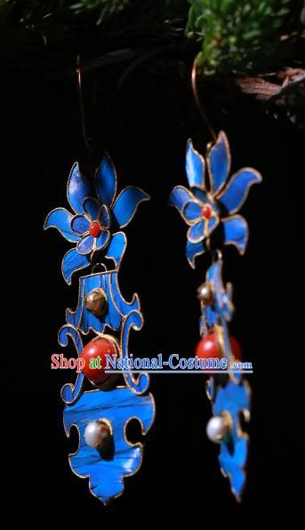 Chinese Ancient Qing Dynasty Ear Accessories Classical Cheongsam Pearls Earrings Jewelry