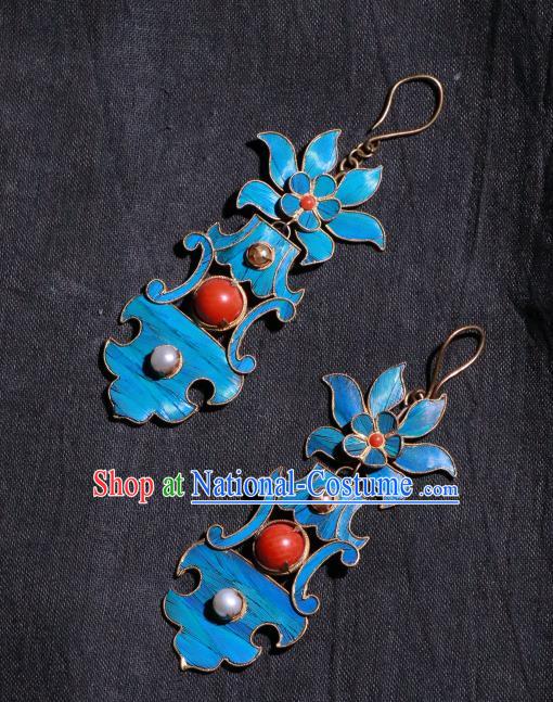 Chinese Ancient Qing Dynasty Ear Accessories Classical Cheongsam Pearls Earrings Jewelry