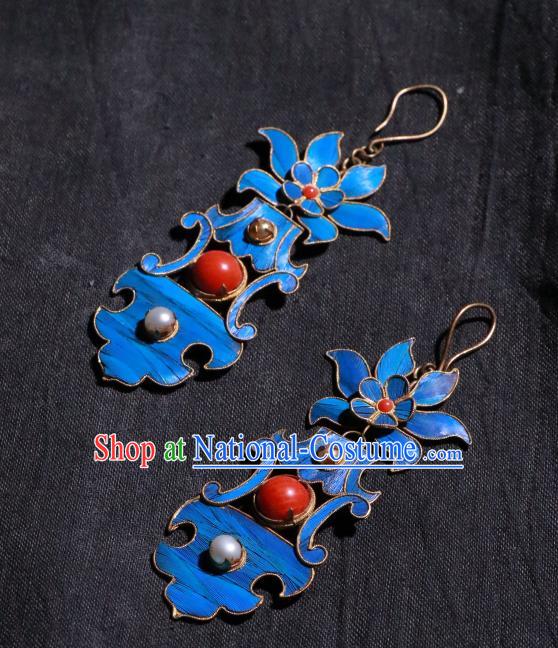 Chinese Ancient Qing Dynasty Ear Accessories Classical Cheongsam Pearls Earrings Jewelry