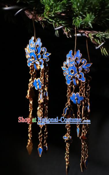 Chinese Classical Court Jewelry Qing Dynasty Palace Lady Earrings Ancient Empress Ear Accessories