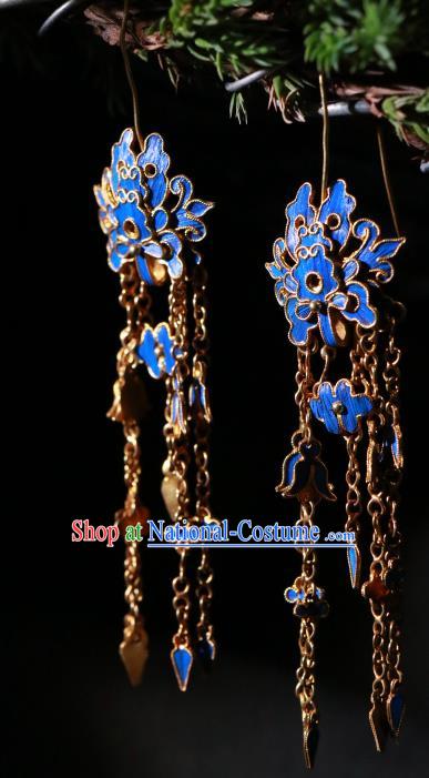 Chinese Classical Court Jewelry Qing Dynasty Palace Lady Earrings Ancient Empress Ear Accessories