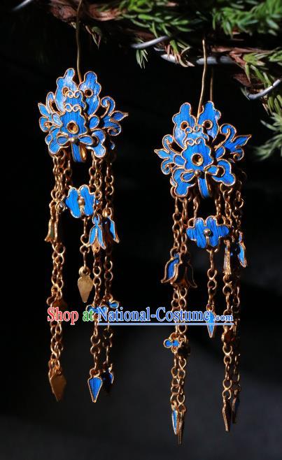 Chinese Classical Court Jewelry Qing Dynasty Palace Lady Earrings Ancient Empress Ear Accessories