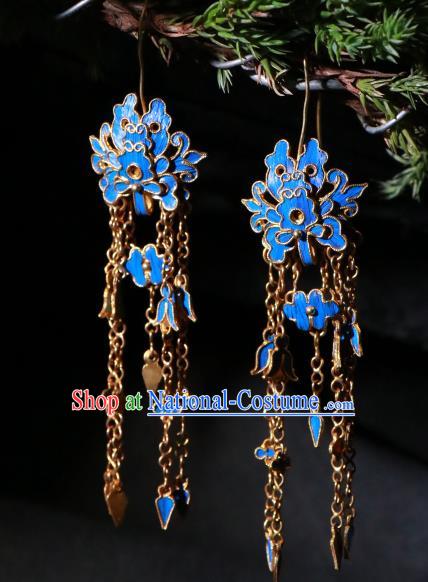 Chinese Classical Court Jewelry Qing Dynasty Palace Lady Earrings Ancient Empress Ear Accessories