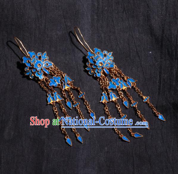 Chinese Classical Court Jewelry Qing Dynasty Palace Lady Earrings Ancient Empress Ear Accessories