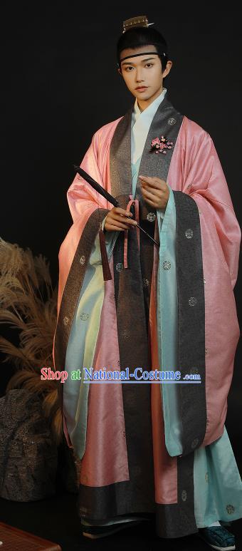 China Ancient Ming Dynasty Taoist Historical Clothing Priest Frock Full Set for Men