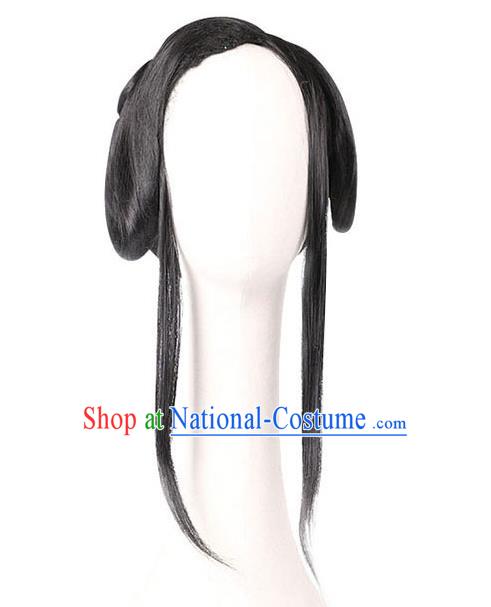 Handmade Chinese Ancient Court Beauty Wig Sheath Headwear Traditional Three Kingdoms Period Diao Chan Wigs Chignon