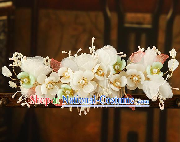 China Ming Dynasty Princess Pear Blossom Hair Comb Traditional Ancient Court Lady Hair Jewelry Flowers Hairpin