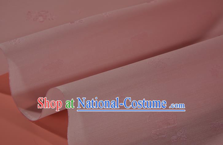 Chinese Jacquard Peony Pink Silk Material Traditional Hanfu Silk Fabric