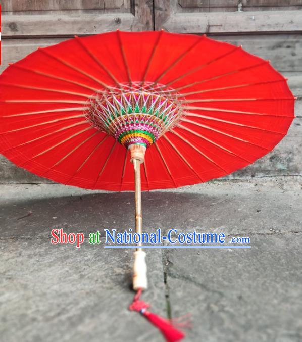 Traditional China Handmade Umbrellas Artware Wedding Bride Umbrella Red Oil Paper Umbrella