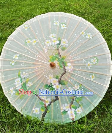 Traditional China Stage Show Umbrella Classical Dance Umbrellas Artware Hand Painting Pear Blossom Oil Paper Umbrella