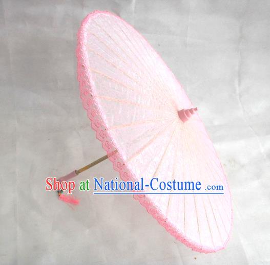 Chinese Traditional Hanfu Umbrella Wedding Umbrella Classical Dance Umbrella Pink Lace Umbrellas