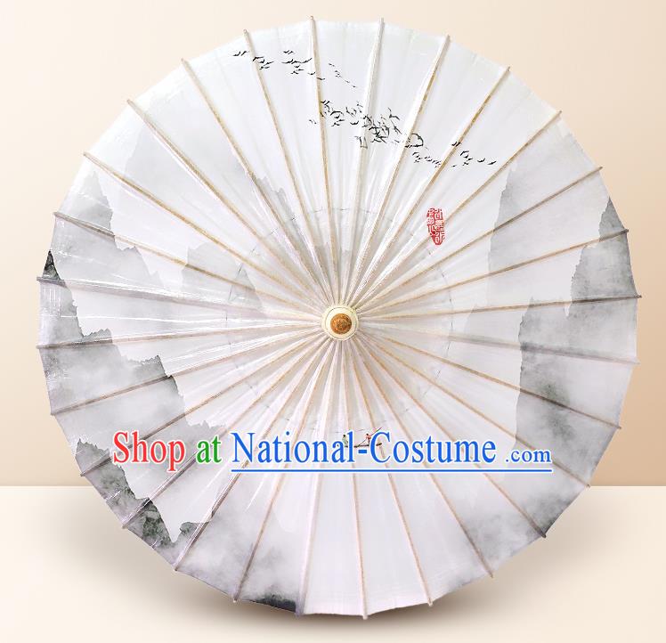 Traditional China Ink Painting Landscape Oil Paper Umbrella Handmade Umbrellas Artware Paper Umbrella