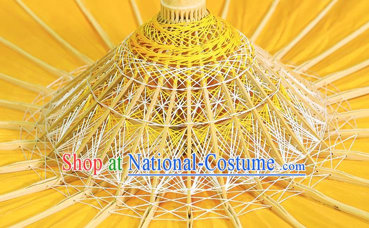 Traditional China Yellow Oil Paper Umbrella Handmade Umbrellas Artware Classical Dance Paper Umbrella