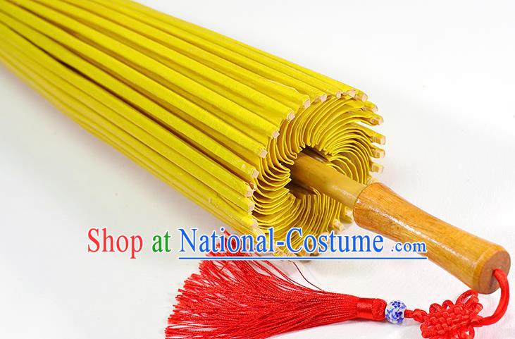 Traditional China Yellow Oil Paper Umbrella Handmade Umbrellas Artware Classical Dance Paper Umbrella