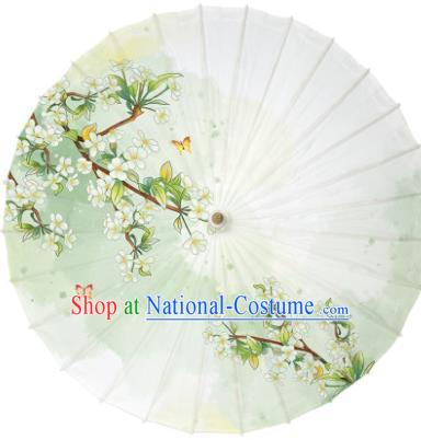 Traditional China Classical Painting Pear Blossom Paper Umbrella Oil Paper Umbrella Handmade Umbrellas Artware