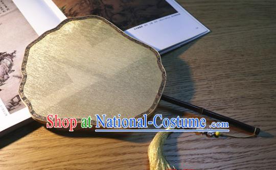 Handmade China Traditional Song Dynasty Beige Silk Fan Ancient Princess Fan Classical Dance Palace Fan