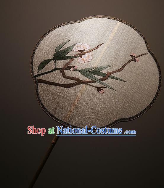 China Handmade Silk Fans Classical Peach Blossom Pattern Palace Fan Traditional Song Dynasty Hanfu Fan