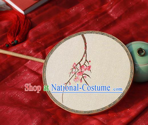 China Handmade Circular Fan Classical Palace Fan Traditional Hanfu Silk Fan