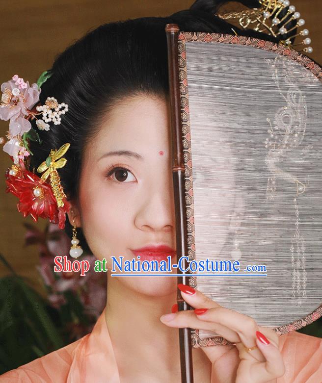 China Handmade Silk Classical Palace Fan Traditional Jin Dynasty Court Hanfu Fan