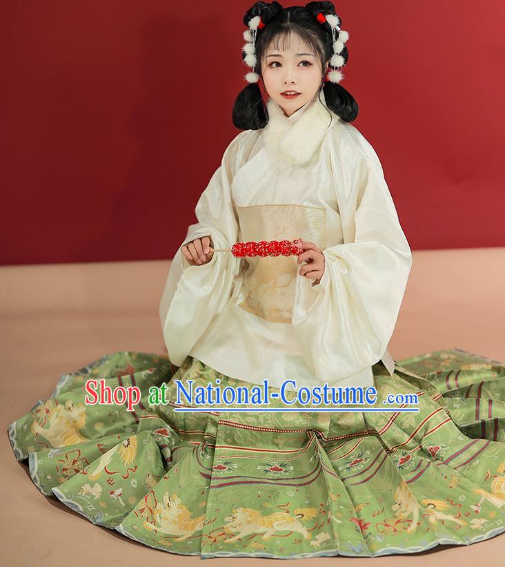 Traditional China Ming Dynasty Patrician Lady Historical Costumes Ancient Royal Princess Hanfu Clothing