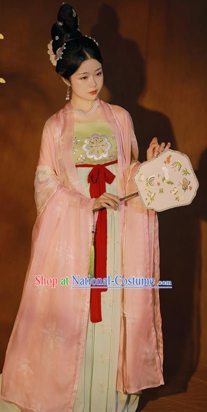 China Ancient Tang Dynasty Court Beauty Princess An Ping Hanfu Clothing for Women