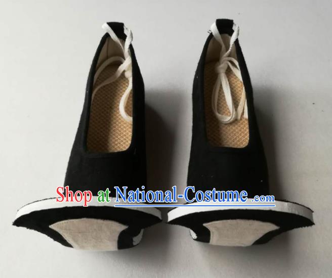 Chinese Handmade Classical Black Cloth Shoes Traditional Hanfu Shoes Han Dynasty Men Shoes