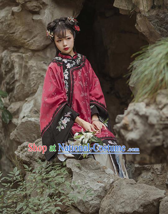 China Ancient Noble Mistress Historical Costumes Traditional Qing Dynasty Rich Lady Clothing