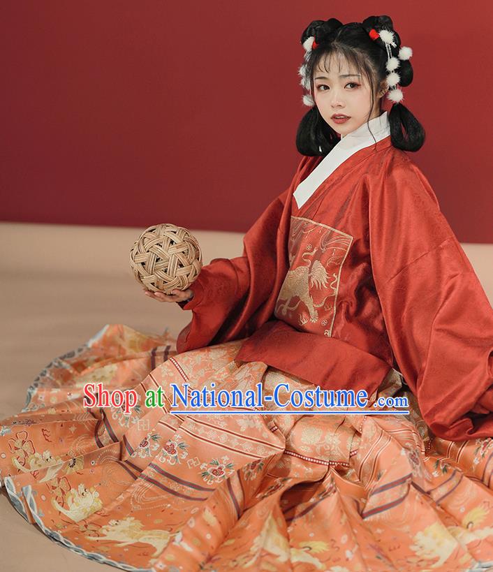 China Ming Dynasty Court Lady Hanfu Clothing Ancient Princess Historical Costumes Full Set